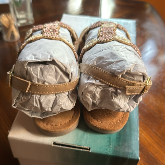 Bed Stu Beaded Sandals in Pink, Gold, Cream, and Brown - Picture 4 of 6